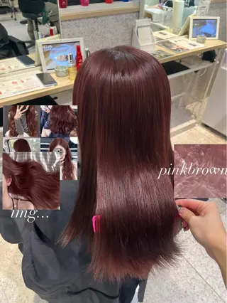 セミロング カラー 髪質改善&艶カラー/ ほんだあみ (♡)のヘアスタイル