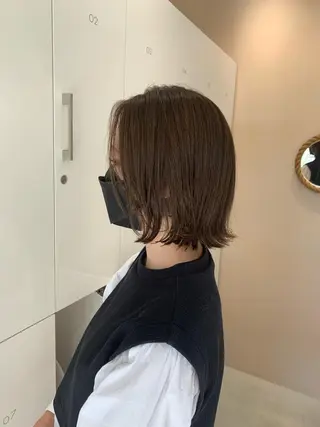 ミディアム カラー 田中成美/レイヤー カット/透明感カラーのヘアスタイル