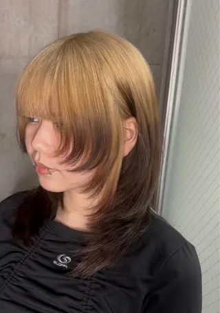 セミロング カラー 落ちる黒 森崎雄斗のヘアスタイル