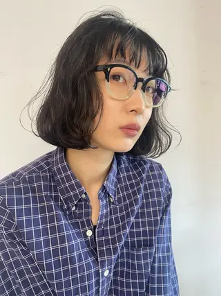 カラー YUUKI/ウルフ .ボブパーマのヘアスタイル