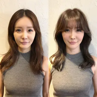 セミロング 髪質改善縮毛矯正 専門店のヘアスタイル