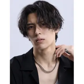 ミディアム パーマ メンズ特化／短髪 石飛皓平のヘアスタイル