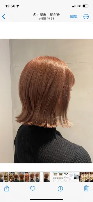 セミロング カラー オリーブカラー🫒/ ハッシュカット/みゆのヘアスタイル