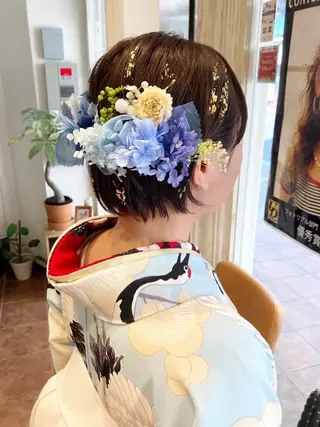 ヘアアレンジ あやかショート 白髪ぼかしのヘアスタイル