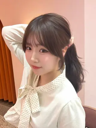 セミロング カラー 渋谷/韓国ヘア/ 顔まわり♡Ayakaのヘアスタイル