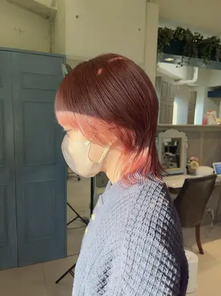 ミディアム カラー 透明感ハイトーン🦄 キラ🌈のヘアスタイル