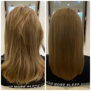 セミロング カラー ツバサ 髪質改善のヘアスタイル