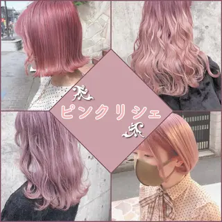 ミディアム カラー ヘアアレンジ メンズ キッズ 💟Chloe原宿店 🩶ハイトーンのヘアスタイル
