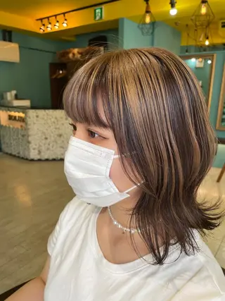ミディアム カラー 末石 智のヘアスタイル
