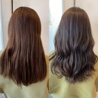 セミロング カラー 顔まわりカット🌟 くびれヘア/寺門遥輝のヘアスタイル