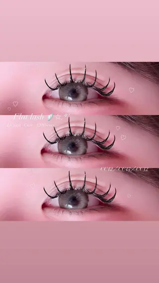 マツエク・マツパ 🎀束感/上下エク/ 𝙍𝙐𝘼 🎀のマツエク・マツパデザイン