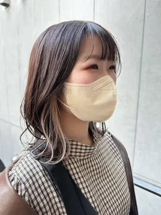 ミディアム カラー パーマ ヘアアレンジ 髪質改善/韓国風 レイヤー/田村祐樹のヘアスタイル