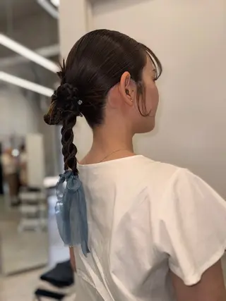 ヘアアレンジ ハイトーン/パーマ 大名 sakiのヘアスタイル