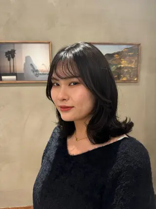 セミロング 顔周りcut・ご相談 ＝新宿しずく🇰🇷のヘアスタイル