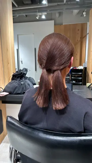 ミディアム カラー スキバサミを使わない カット🌼唯🌼のヘアスタイル