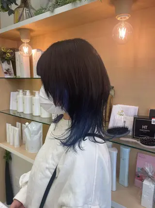 ミディアム カラー パーマ ヘアアレンジ 山下 とよかのヘアスタイル