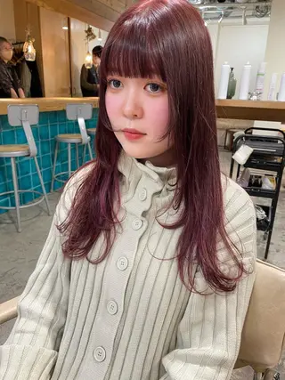 ロング カラー 竹内 柚子のヘアスタイル