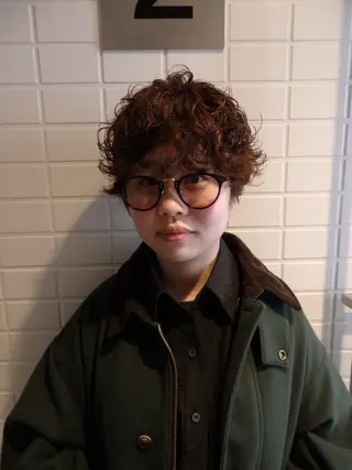 ショート パーマ 彩葉/ブリーチ/ カットモデル栄・伏見のヘアスタイル