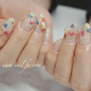 ショート カラー ネイル 赤羽 aura 深爪を断らない✨のネイルデザイン