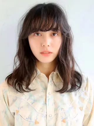 セミロング カラー パーマ ANDREY 表参道 ショート×髪質改善のヘアスタイル