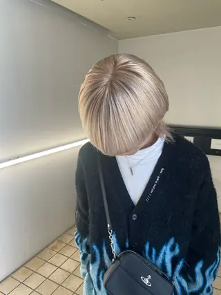 カラー メンズ Lull1人美容室 バレイヤージュのヘアスタイル