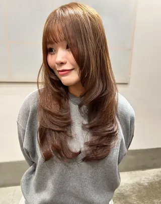 ロング カラー land所属・透明感カラー/レイヤ ー🌙Honokaのヘアスタイル