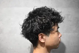 ミディアム パーマ メンズ Bar Ber HouseLavie所属・中西 将斗のヘアスタイル