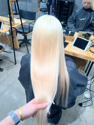 カラー はなえ/ブリーチ/複 雑履歴修正のヘアスタイル