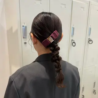 ミディアム ヘアアレンジ 縮毛矯正+モテカラー 🎀✨MIHOのヘアスタイル