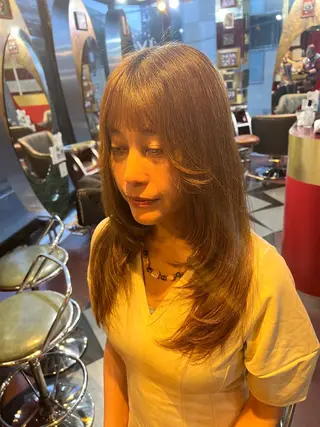 セミロング 横浜カットパーマ 特殊/ 平林侑馬のヘアスタイル