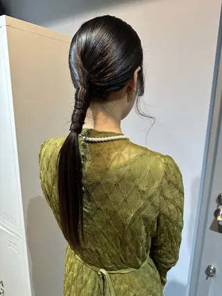 ミディアム ヘアアレンジ 縮毛矯正+モテカラー 🎀✨MIHOのヘアスタイル