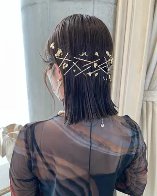 ミディアム ヘアアレンジ サソウ ユリエ🥥のヘアスタイル
