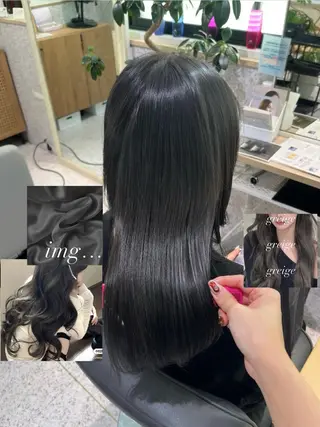 セミロング カラー 髪質改善&艶カラー/ ほんだあみ (♡)のヘアスタイル