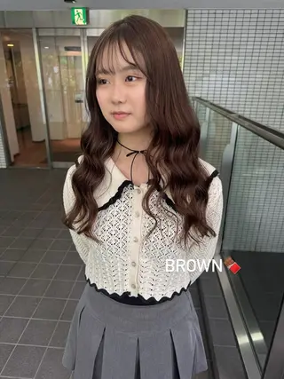 ロング カラー 福岡縮毛矯正 ブリーチなしカラーのヘアスタイル