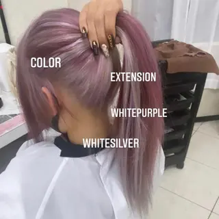 ロング カラー エクステ🩵ブリーチ 韓国ヘア🩵KAEのヘアスタイル