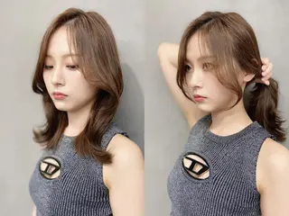 ミディアム 岐阜1番韓国ヘア/ 星羅/23°のヘアスタイル