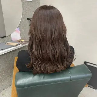 セミロング カラー Lull1人美容室 バレイヤージュのヘアスタイル