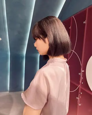 ショート カラー ヘアアレンジ レイヤー/髪質改善 縮毛/ハッシュカットのヘアスタイル