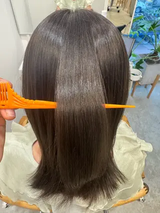 ロング カラー 透明感カラー／ パーマ／まりなのヘアスタイル