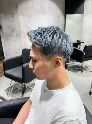 ショート カラー パーマ ヘアアレンジ メンズ 髪質改善_WHITE RYUSUKEのヘアスタイル