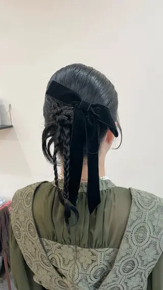 セミロング ヘアアレンジ 郡山/透明感カラー /馬場アンドレアのヘアスタイル