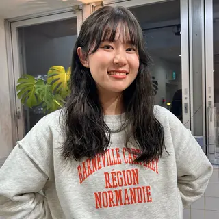 ロング パーマ みうら ありさのヘアスタイル