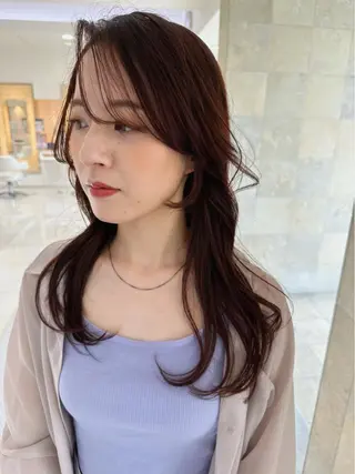 セミロング カラー 田中 あかねのヘアスタイル