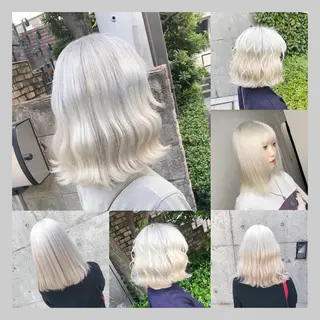 ミディアム 🤍ムラ修正ブリーチ 🤍原宿/YUUのヘアスタイル