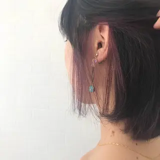 ミディアム カラー オリーブ/アッシュ やわらか透明感カラーのヘアスタイル