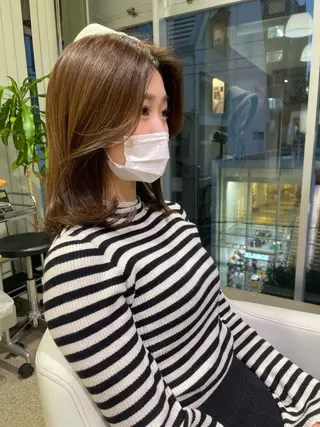 ミディアム 似合わせカット 迫留由弥のヘアスタイル