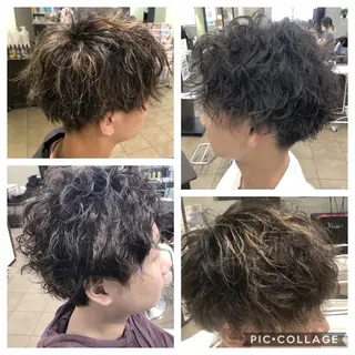 パーマ メンズ メンズ レイヤー ウルフ 弓木啓輔のヘアスタイル