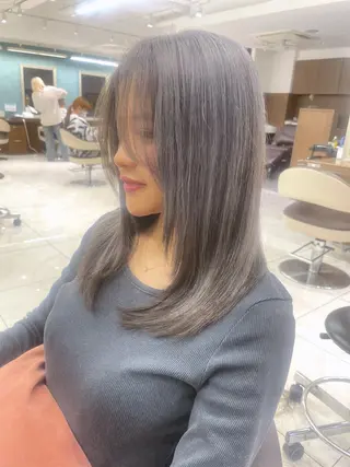 セミロング カラー 店長福島成美/髪質 改善縮毛矯正/カラーのヘアスタイル