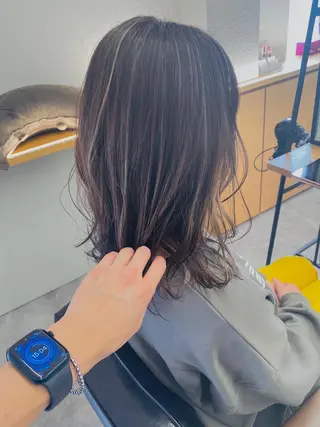 ミディアム カラー 山﨑 大暉【ダブルカラー】のヘアスタイル