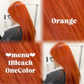 ロング ブリーチなしWカラー 暖色カラー/mayuのヘアスタイル